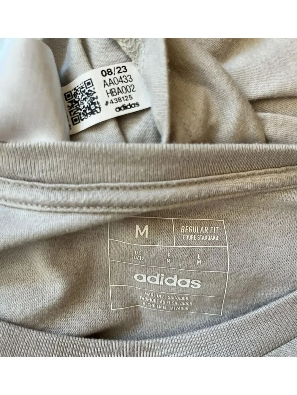 Adidas Fill T-Shirt Gray with Green and Black Logo Youth Medium Unique